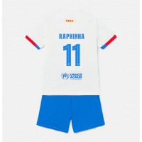 Dječji Nogometni Dres Barcelona Raphinha Belloli #11 Gostujuci 2023-24 Kratak Rukav (+ Kratke hlače)